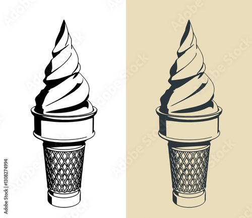 Ice cream in a waffle cone