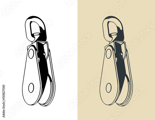 Single block for yacht rigging illustrations