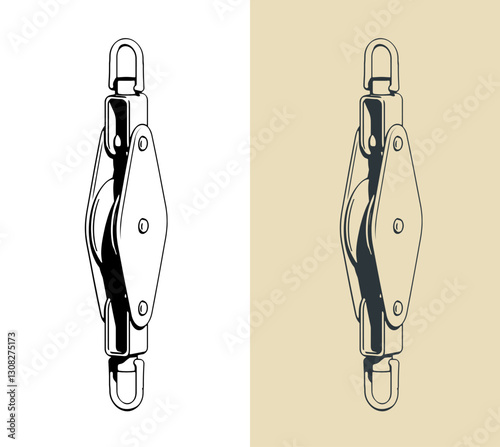 Single block for yacht rigging