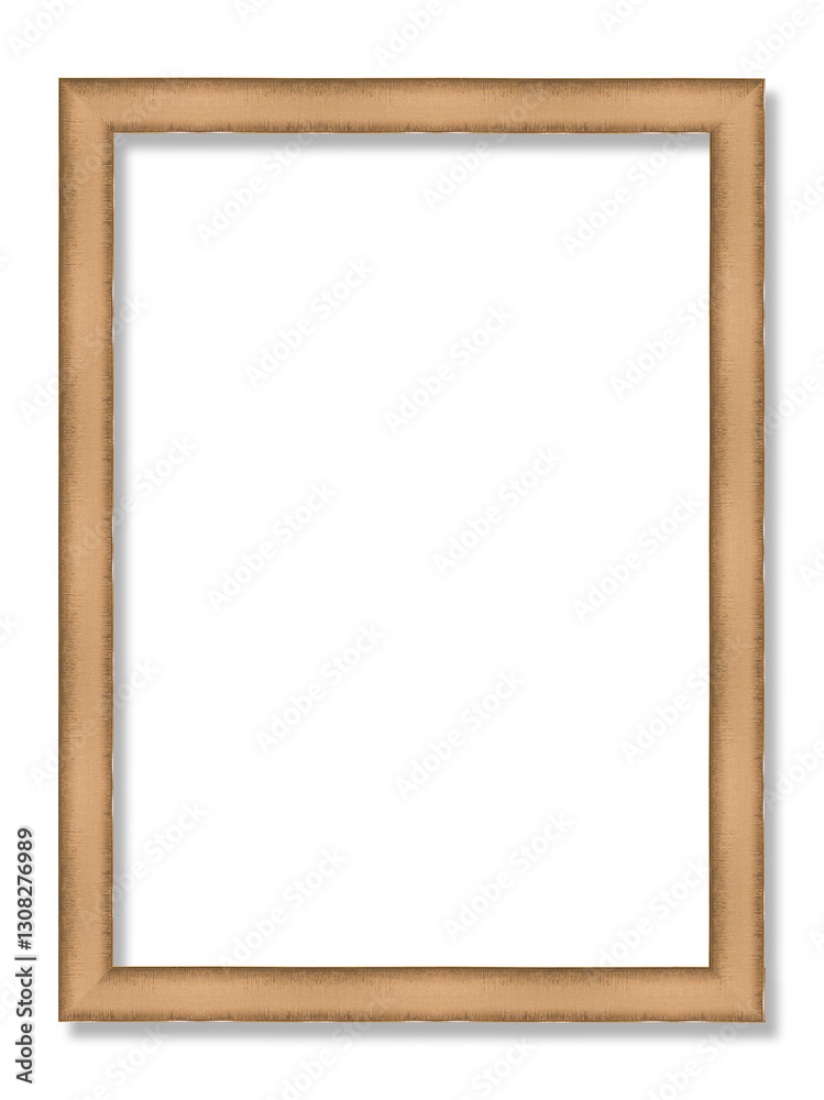 Modern photo frame. Gold border and white background. Rectangle frame and shadow isolated on transparent background Modern photo frame. Gold border and white background. Rectangle frame and shadow isolated on transparent background