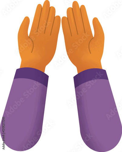 Praying hand illustration minimalist vector