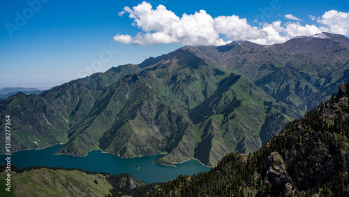 lake in the mountains，天山天池