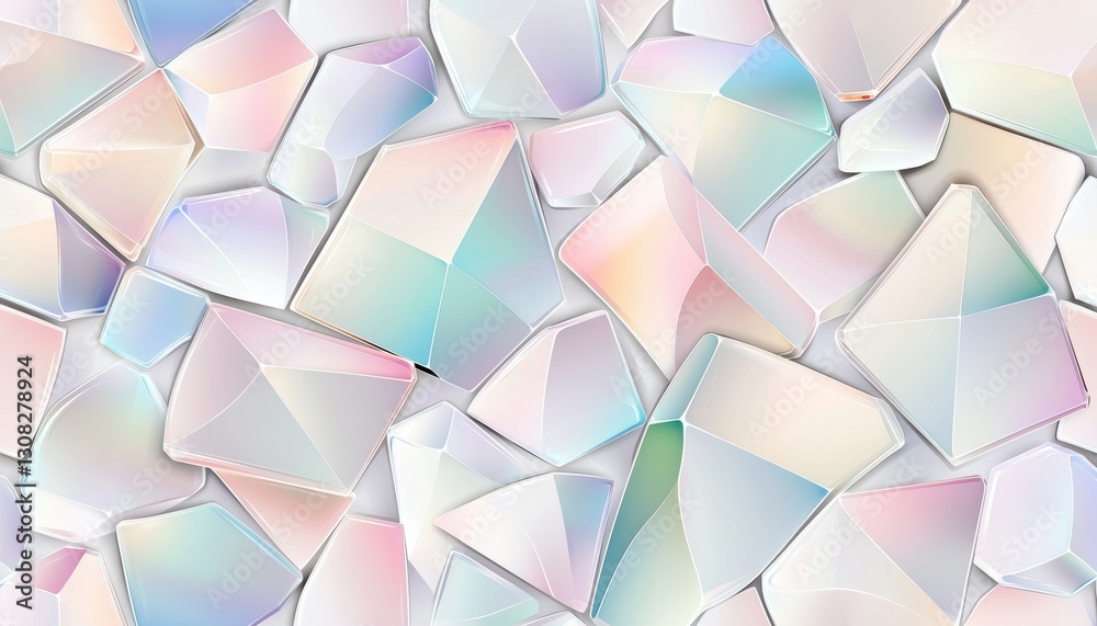 Obraz premium Seamless geometric iridescent prism refraction pattern, futuristic luxury pattern, sophisticated high-end holographic elegance