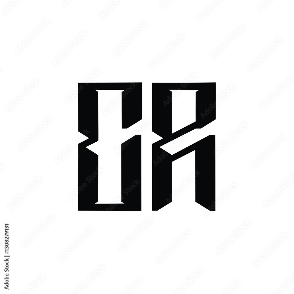 Obraz premium CR monogram logo design letter text name symbol monochrome logotype alphabet character simple logo