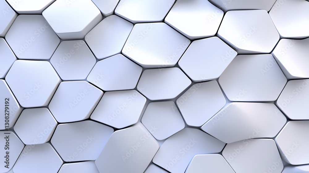 Abstract 3D Hexagonal Pattern Light Gray Textured Surface