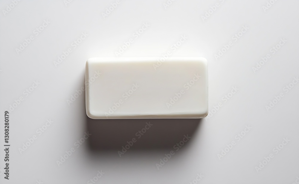Minimalist White Soap Bar on Clean Background for Spa and Wellness : Generative AI Minimalist White Soap Bar on Clean Background for Spa and Wellness : Generative AI