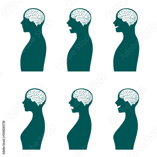 男女の脳のイラスト_表情