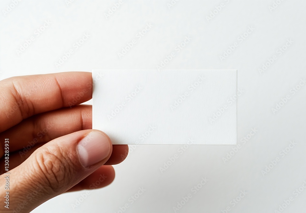 Hand Gripping Blank Business Card on a Clean Background for Personalization : Generative AI Hand Gripping Blank Business Card on a Clean Background for Personalization : Generative AI
