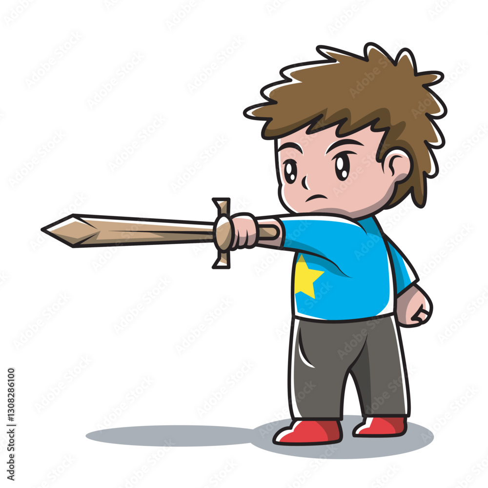 Cute knight school children with wooden sword like. Ancient gladiators and warriors.
Cute knight school children with wooden sword like. Ancient gladiators and warriors.