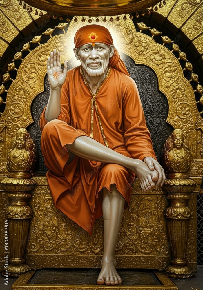 Obraz premium Sai Baba Indian God background