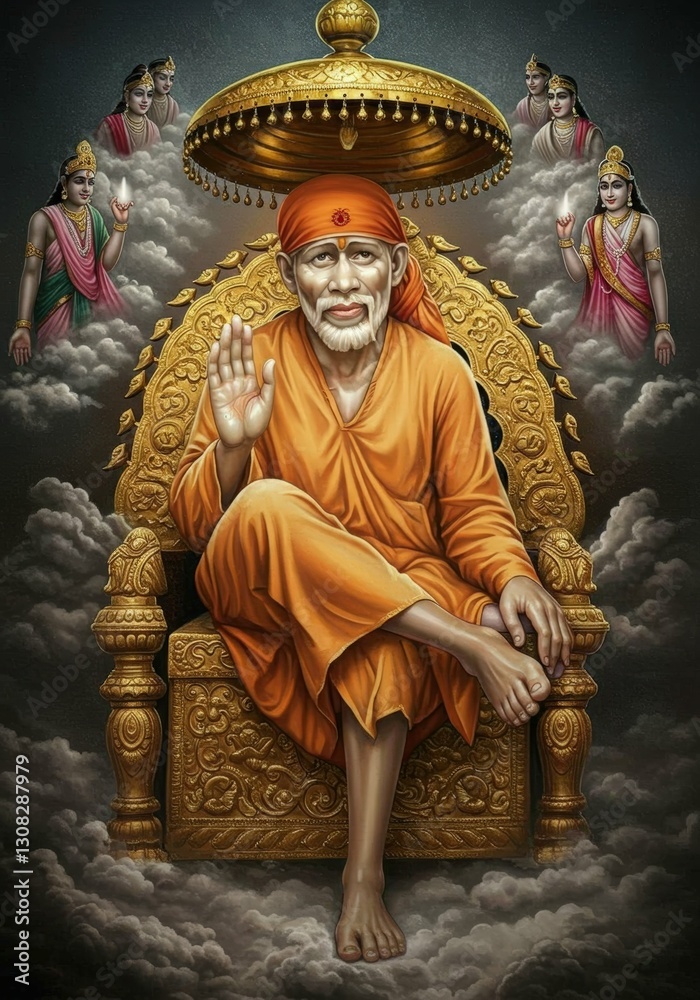Fototapeta premium Sai Baba Indian God background