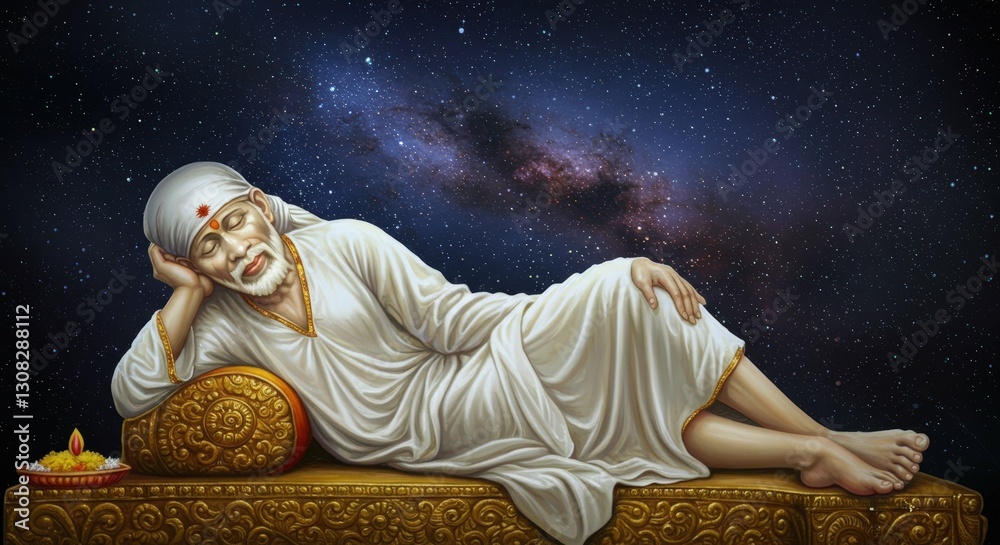 Obraz premium Sai Baba Indian God background