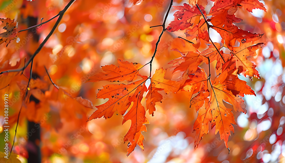 close up of autumn leaves in orange and red close up of autumn leaves in orange and red