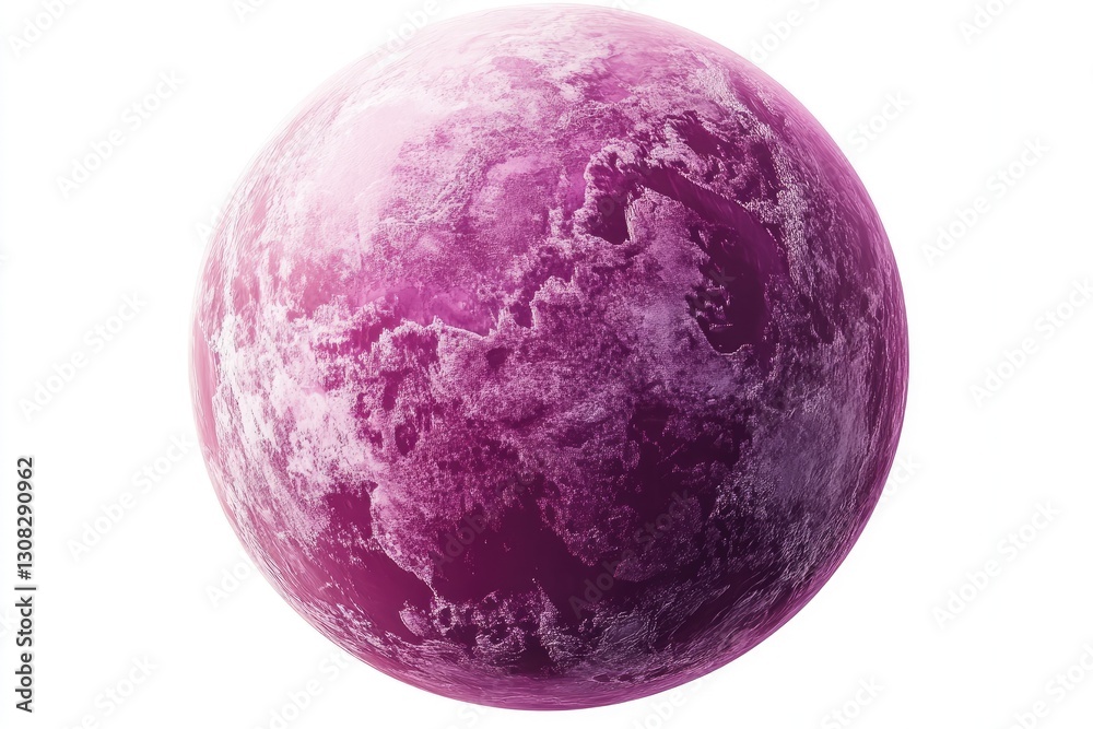 Sharp Picture of a Pink Planet Isolated on White Background, High Detail, 8K Sharp Picture of a Pink Planet Isolated on White Background, High Detail, 8K