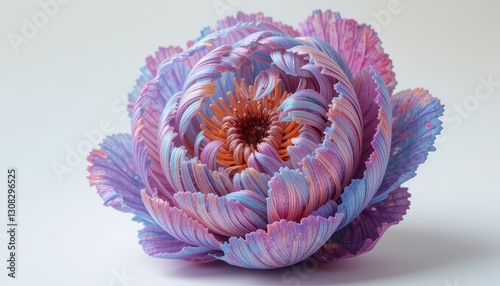 Stunning Pastel Purple and Pink Paper Flower Close Up Macro Shot
