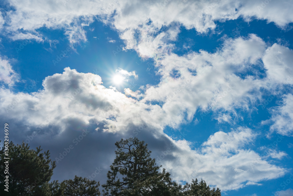 Magnificent sight of sunlight breaking through the clouds Magnificent sight of sunlight breaking through the clouds