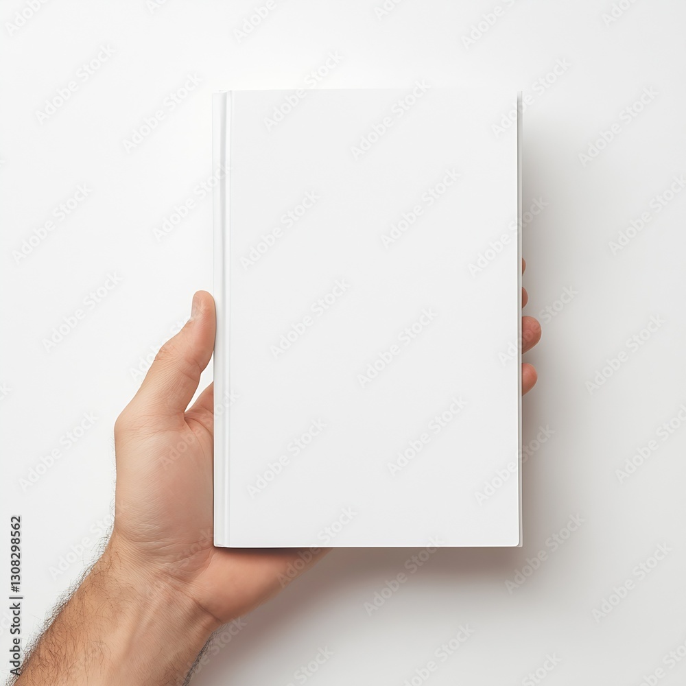 Hand presenting a blank book cover for creative ideas and design concepts : Generative AI Hand presenting a blank book cover for creative ideas and design concepts : Generative AI