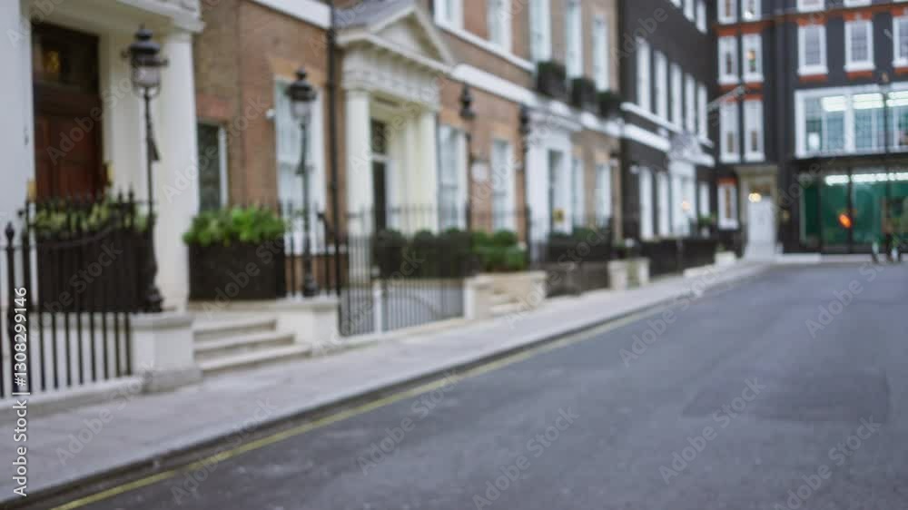 Blurred london street in winter with elegant buildings conveying a peaceful atmosphere with bokeh lighting and architectural charm in the uk cityscape. Blurred london street in winter with elegant buildings conveying a peaceful atmosphere with bokeh lighting and architectural charm in the uk cityscape.