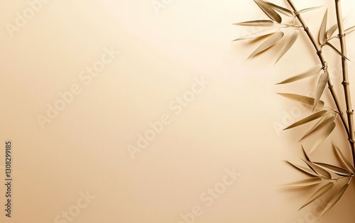 Wallpaper Mural Seamless delicate bamboo stalk motifs in soft beige, refined minimalist nature-inspired luxury pattern, sophisticated Zen elegance Torontodigital.ca