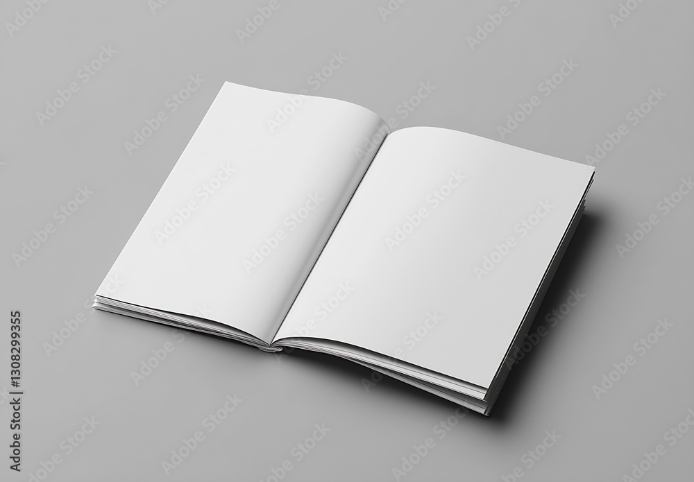 Open Blank Notebook on a Gray Background for Creative Design and Note Taking : Generative AI Open Blank Notebook on a Gray Background for Creative Design and Note Taking : Generative AI