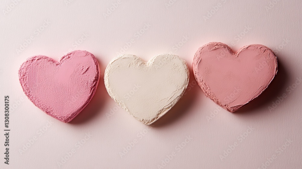 Fototapeta premium Colorful Heart Shapes on Soft Background for Romantic Themes