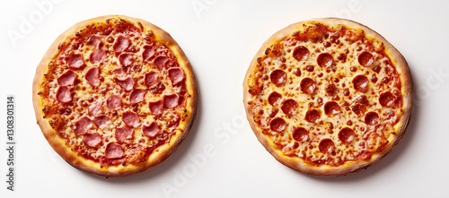 Delicious variety of classic pizzas featuring toppings like pepperoni and ham ready to share at a party : Generative AI photo