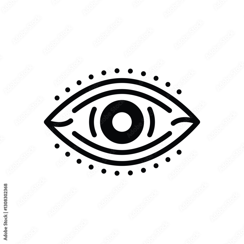 Naklejka premium Black solid icon for vision