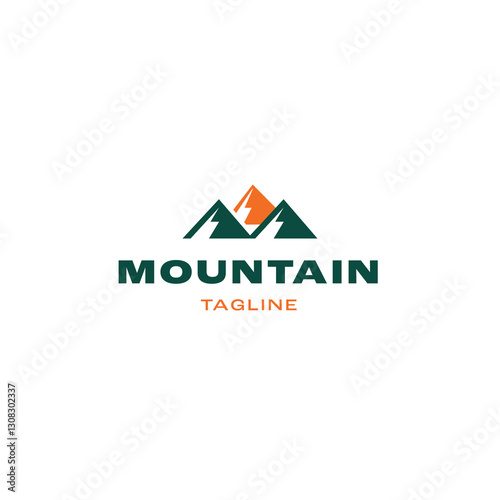Powerful Mountain and Lightning Logo for Extreme Sports and Outdoor Gear
