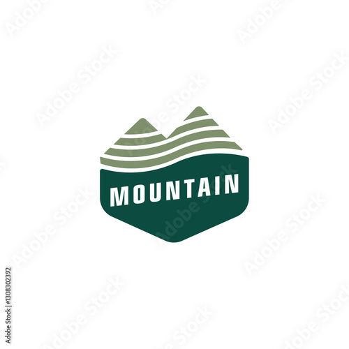Protective Shield and Mountain Logo for Outdoor Gear and Safety