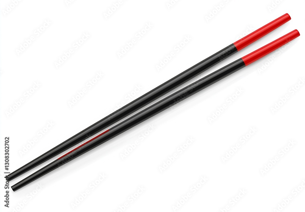 Elegant black and red chopsticks suitable for sushi and Asian cuisine : Generative AI Elegant black and red chopsticks suitable for sushi and Asian cuisine : Generative AI