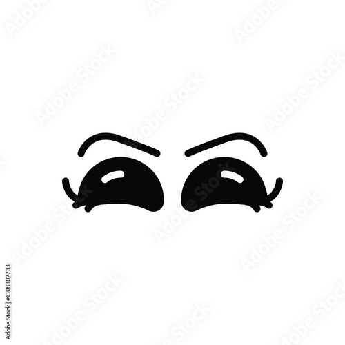 Black solid icon for closed eye