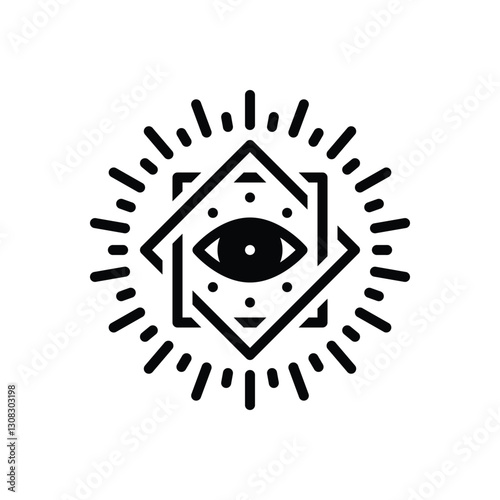 Black solid icon for eye of providence