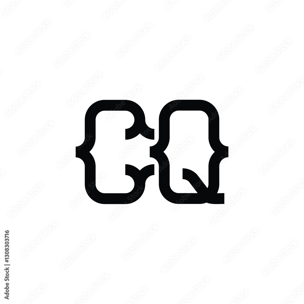 CQ monogram logo design letter text name symbol monochrome logotype alphabet character simple logo CQ monogram logo design letter text name symbol monochrome logotype alphabet character simple logo