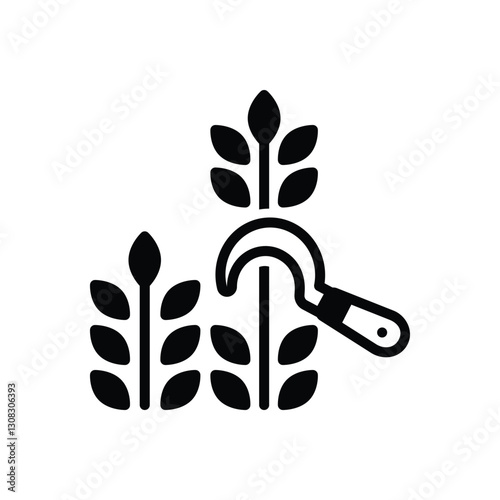 Black solid icon for harvest photo