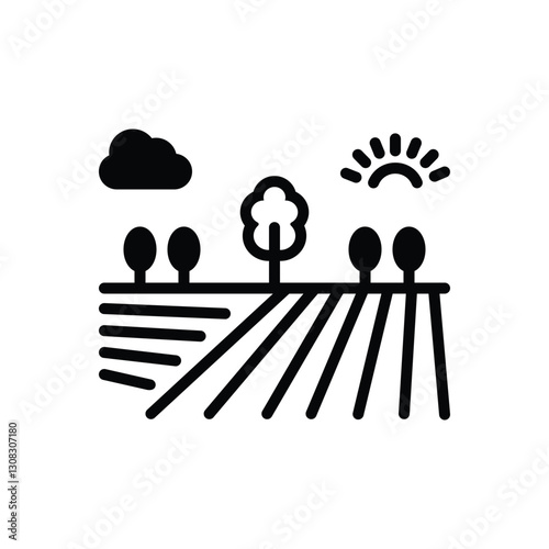 Black solid icon for agriculture photo