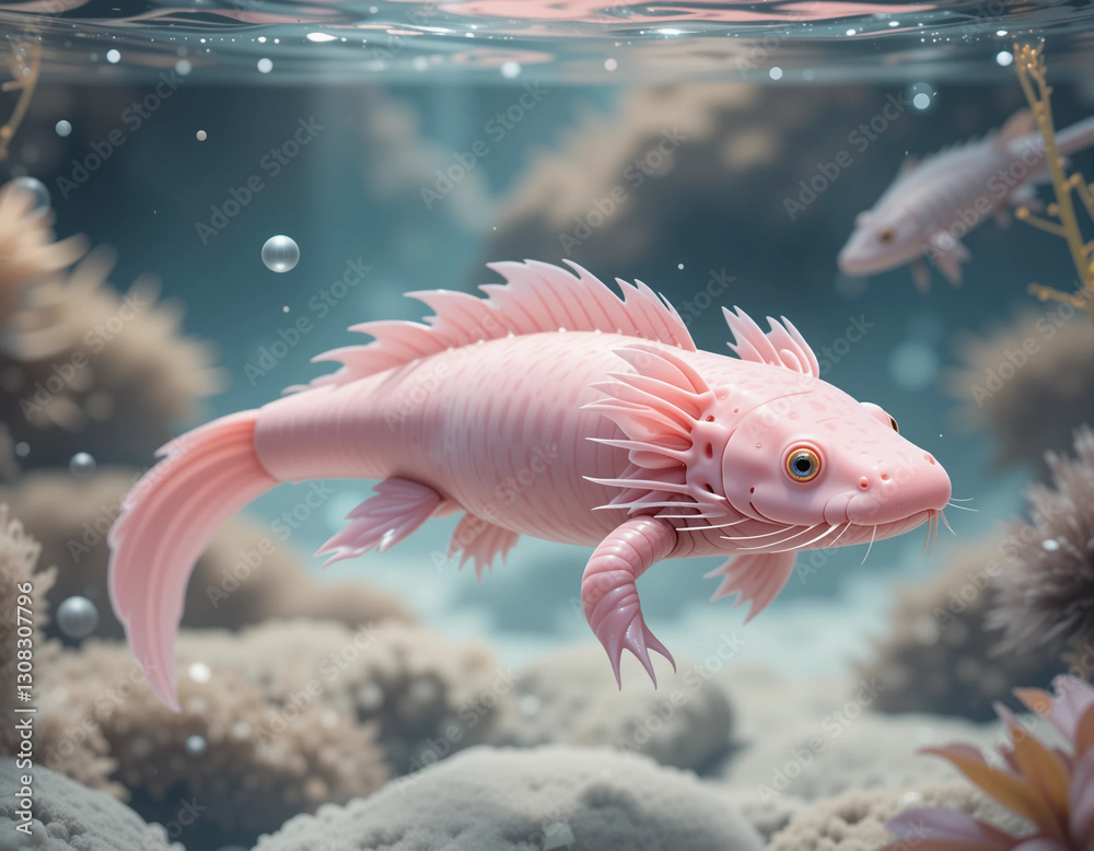 Obraz premium Regenerating Wonders: The Unique and Fascinating Axolotl
