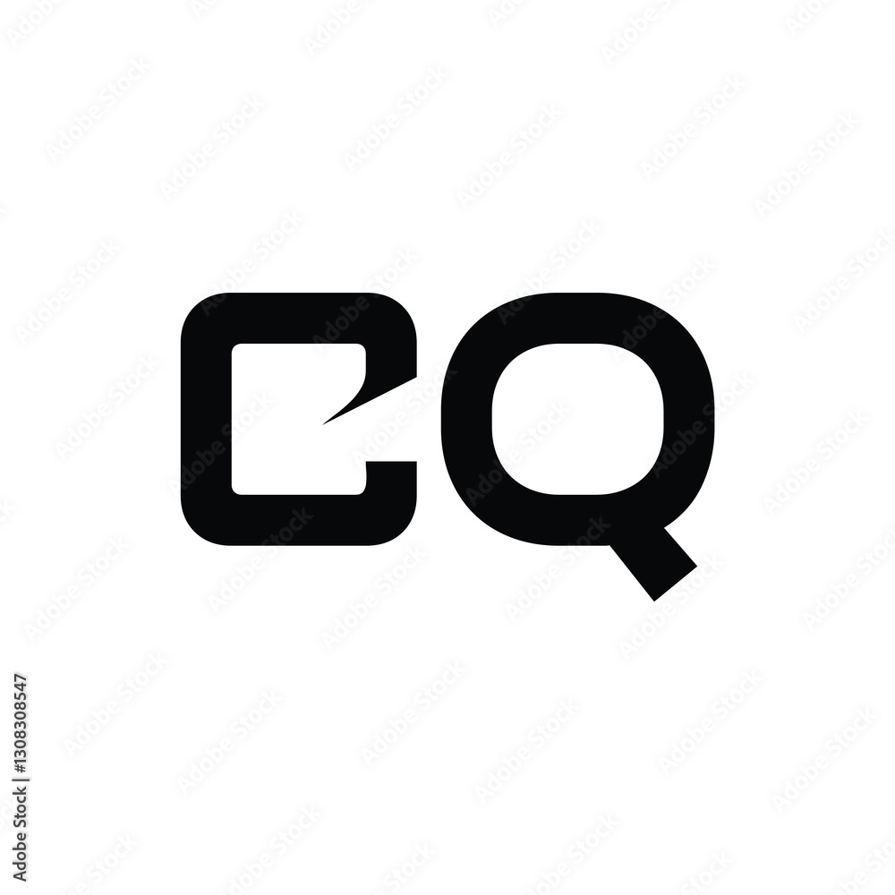 CQ monogram logo design letter text name symbol monochrome logotype alphabet character simple logo