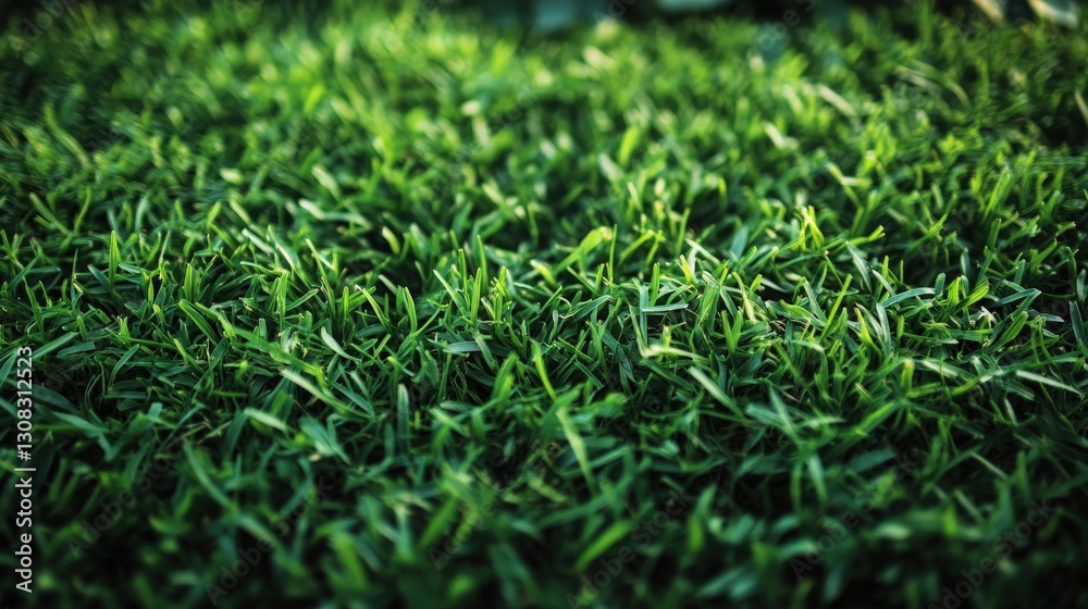 Vibrant green grass, softly blurred, reveals intricate textures in a close-up view; sunlight dances on its supple surface, creating a serene natural tapestry Vibrant green grass, softly blurred, reveals intricate textures in a close-up view; sunlight dances on its supple surface, creating a serene natural tapestry
