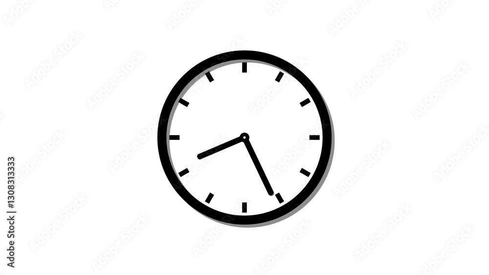 clock, 12 hour loop clock, white screen clock clock, 12 hour loop clock, white screen clock