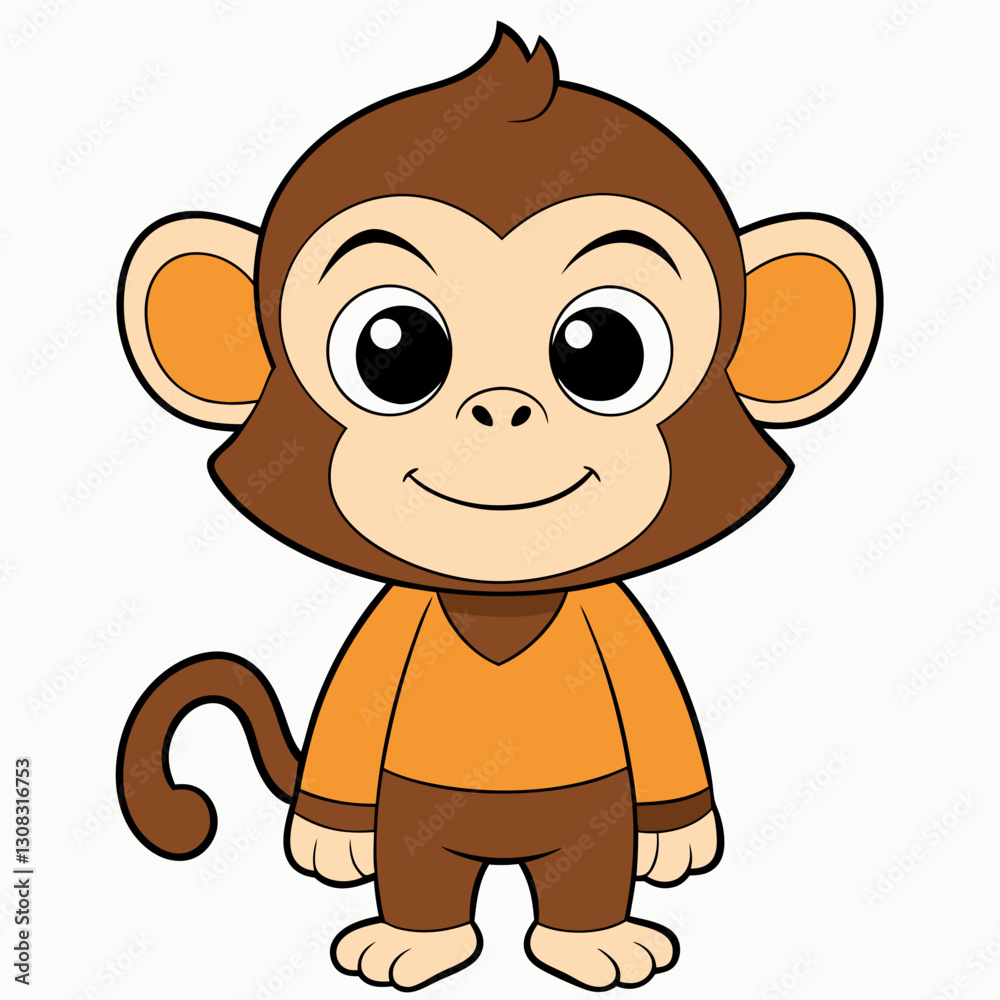 Obraz premium A naughty cartoon monkey