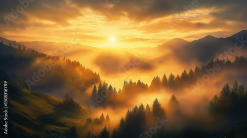 sunrise over the mountains