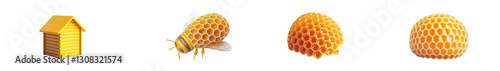 Vibrant Honeycomb Structures Showcasing Nature s Engineering Prowess   Intricate Hexagonal Patterns of Beeswax Comb Highlighting the Ingenious Design and Industrial Capabilities of Insects