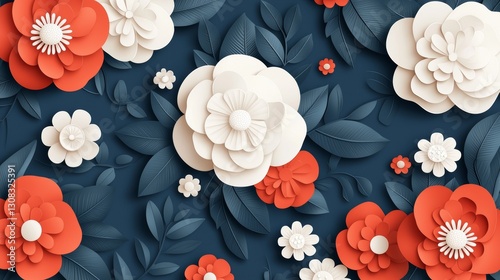 Wallpaper Mural Vibrant floral arrangement digital design flowers abstract close-up nature inspired Torontodigital.ca