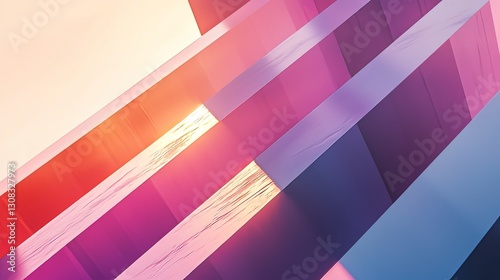 Elegant Geometric Design with Smooth Intersections and Modern Pastel-Metallic Gradient