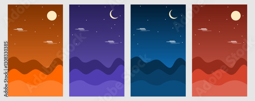 Abstract background collection. Day sequences illustration