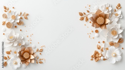 Wallpaper Mural Elegant floral paper art arrangement creative studio artwork minimalist top view design inspiration Torontodigital.ca