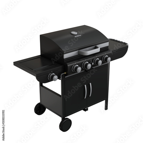 Gas BBQ Grill Burner 3D render for mockup