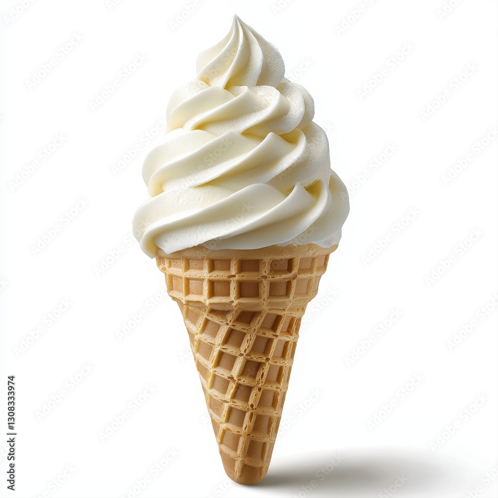 Tempting vanilla ice cream cone with a rich swirl of whipped cream and festive sprinkles perfect for any occasion Tempting vanilla ice cream cone with a rich swirl of whipped cream and festive sprinkles perfect for any occasion