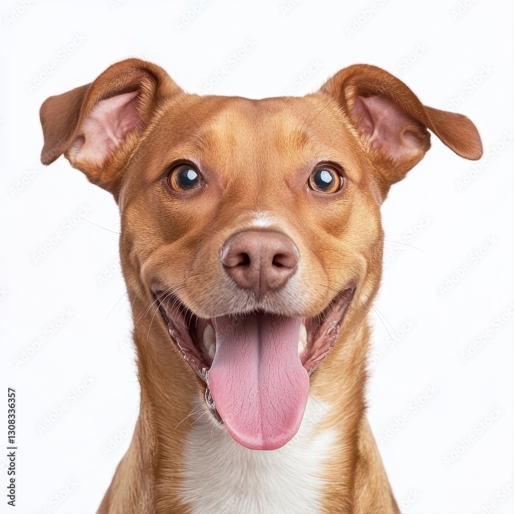 Energetic dog with its tongue out having fun in the grass, showcasing a lively personality and playfulness Energetic dog with its tongue out having fun in the grass, showcasing a lively personality and playfulness