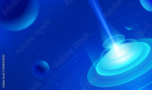 Techno style horizontal illustration abstract background